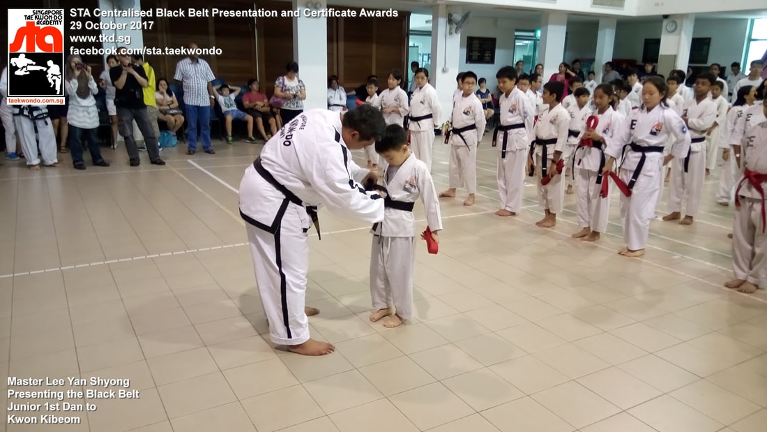Kwon Kibeom Black Belt Presentation and Certificate Awards STA Centralised Grading Singapore Taekwon-do Academy HQ Taekwondo
