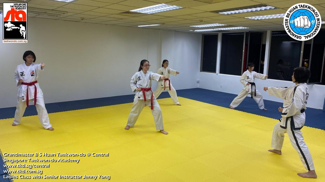 Ladies Class Adults Teens Aaron Huan Serangoon Farrer Park Kallang Rochor Novena Newton Singapore Taekwondo Academy STA TKD